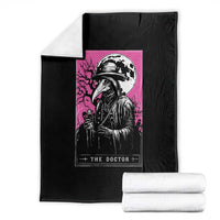 Plague Doctor Tarot Card Throw Blanket Mysterious Horror Death Occult Satanic - Wonder Print Shop