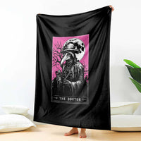 Plague Doctor Tarot Card Throw Blanket Mysterious Horror Death Occult Satanic - Wonder Print Shop