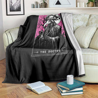 Plague Doctor Tarot Card Throw Blanket Mysterious Horror Death Occult Satanic - Wonder Print Shop