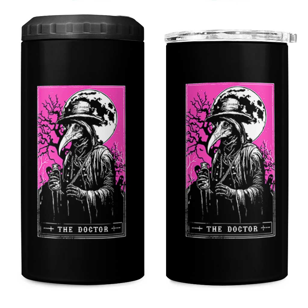 Plague Doctor Tarot Card 4 in 1 Can Cooler Tumbler Mysterious Horror Death Occult Satanic - Wonder Print Shop