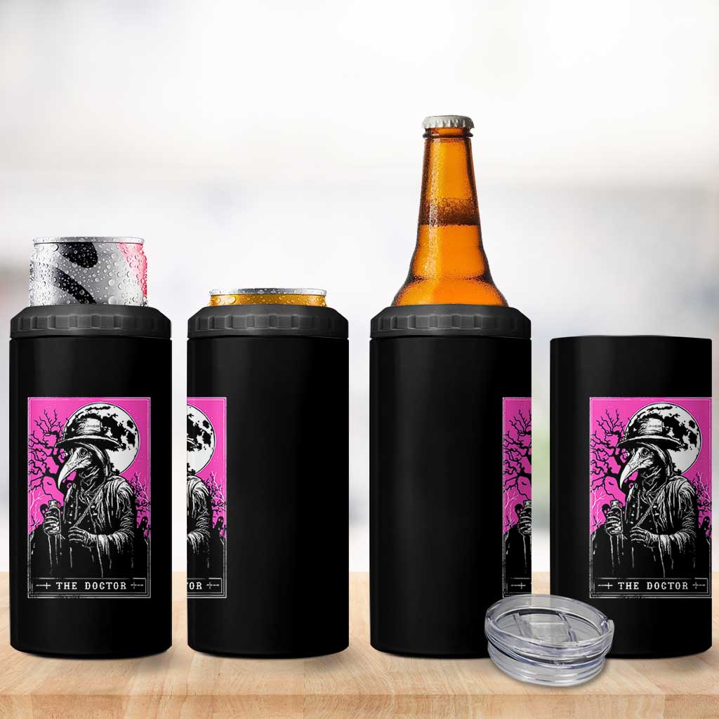 Plague Doctor Tarot Card 4 in 1 Can Cooler Tumbler Mysterious Horror Death Occult Satanic - Wonder Print Shop