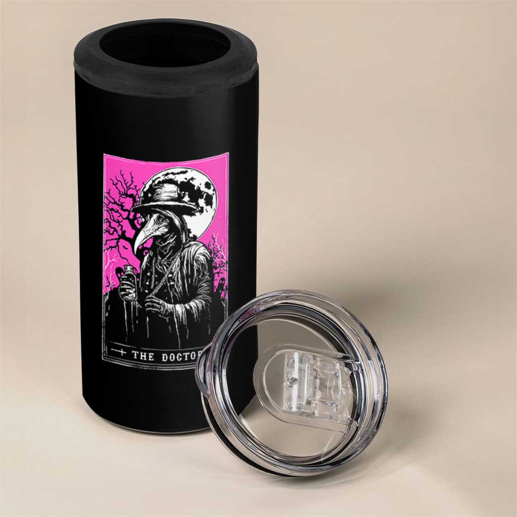 Plague Doctor Tarot Card 4 in 1 Can Cooler Tumbler Mysterious Horror Death Occult Satanic - Wonder Print Shop