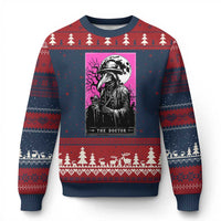 Plague Doctor Tarot Card Ugly Christmas Sweater Mysterious Horror Death Occult Satanic - Wonder Print Shop