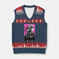 Plague Doctor Tarot Card V-Neck Knit Sweater Vest Mysterious Horror Death Occult Satanic - Wonder Print Shop