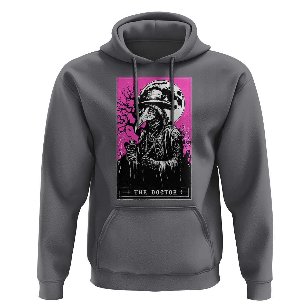 Plague Doctor Tarot Card Hoodie Mysterious Horror Death Occult Satanic - Wonder Print Shop