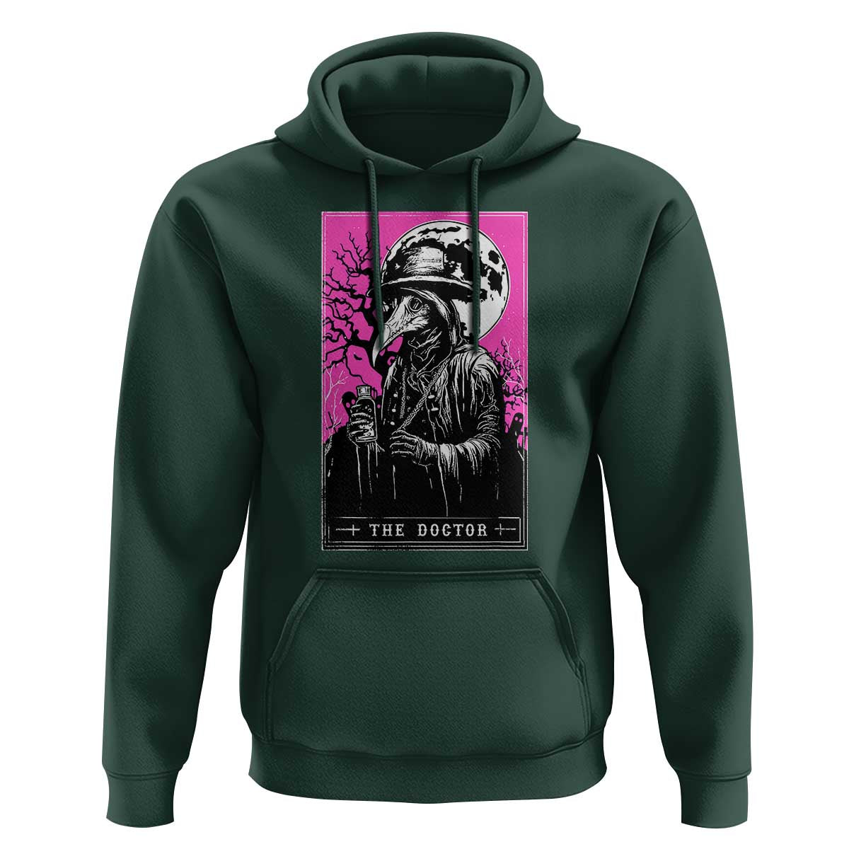 Plague Doctor Tarot Card Hoodie Mysterious Horror Death Occult Satanic - Wonder Print Shop
