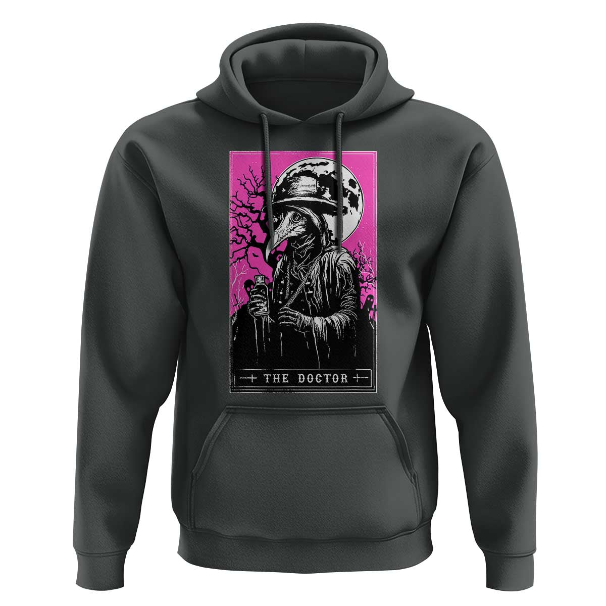 Plague Doctor Tarot Card Hoodie Mysterious Horror Death Occult Satanic - Wonder Print Shop