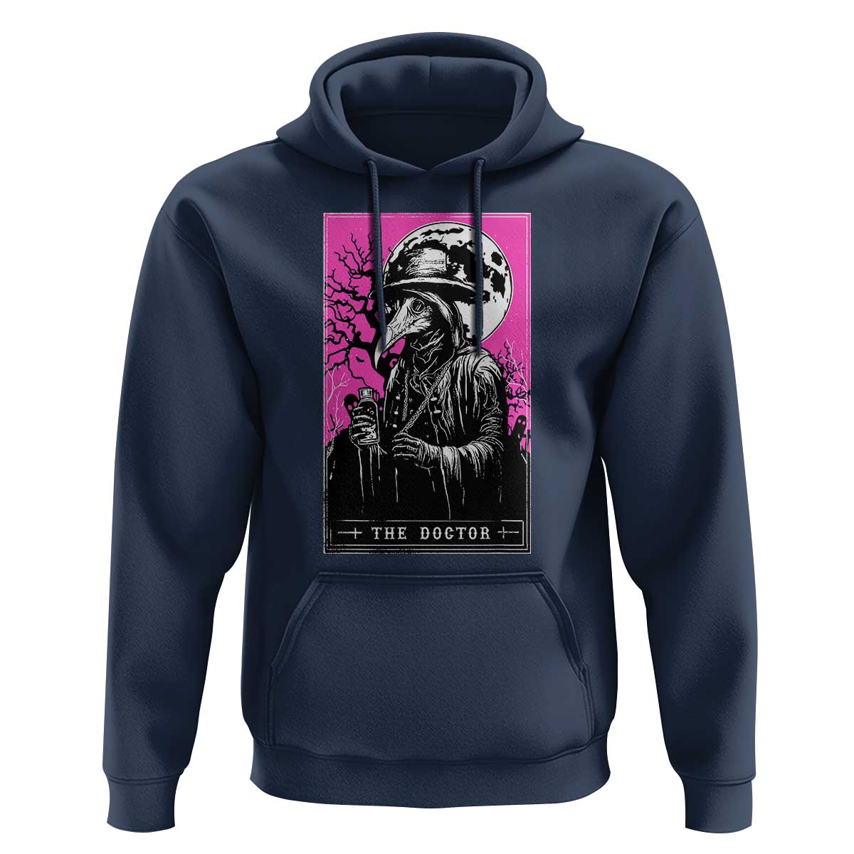 Plague Doctor Tarot Card Hoodie Mysterious Horror Death Occult Satanic - Wonder Print Shop