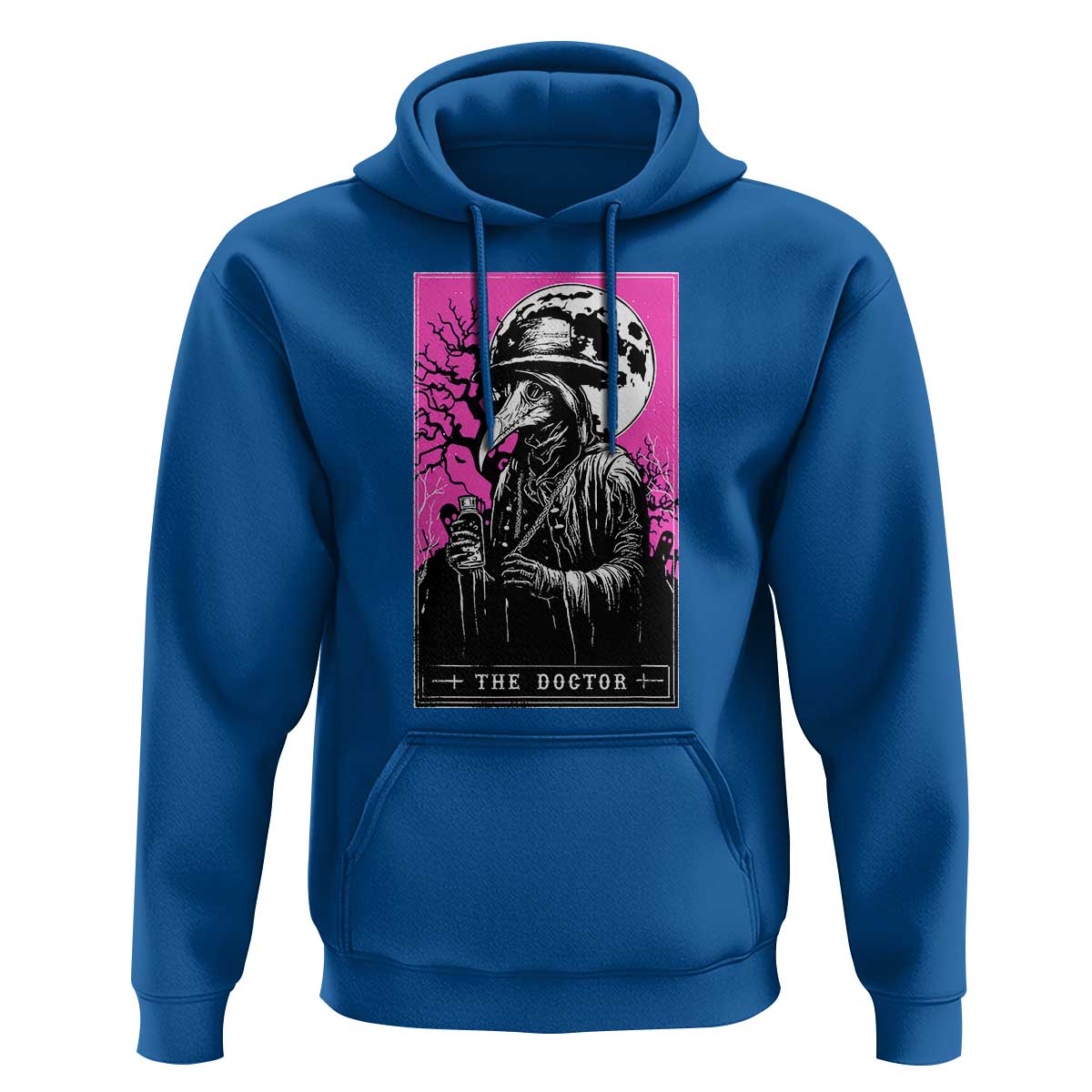 Plague Doctor Tarot Card Hoodie Mysterious Horror Death Occult Satanic - Wonder Print Shop