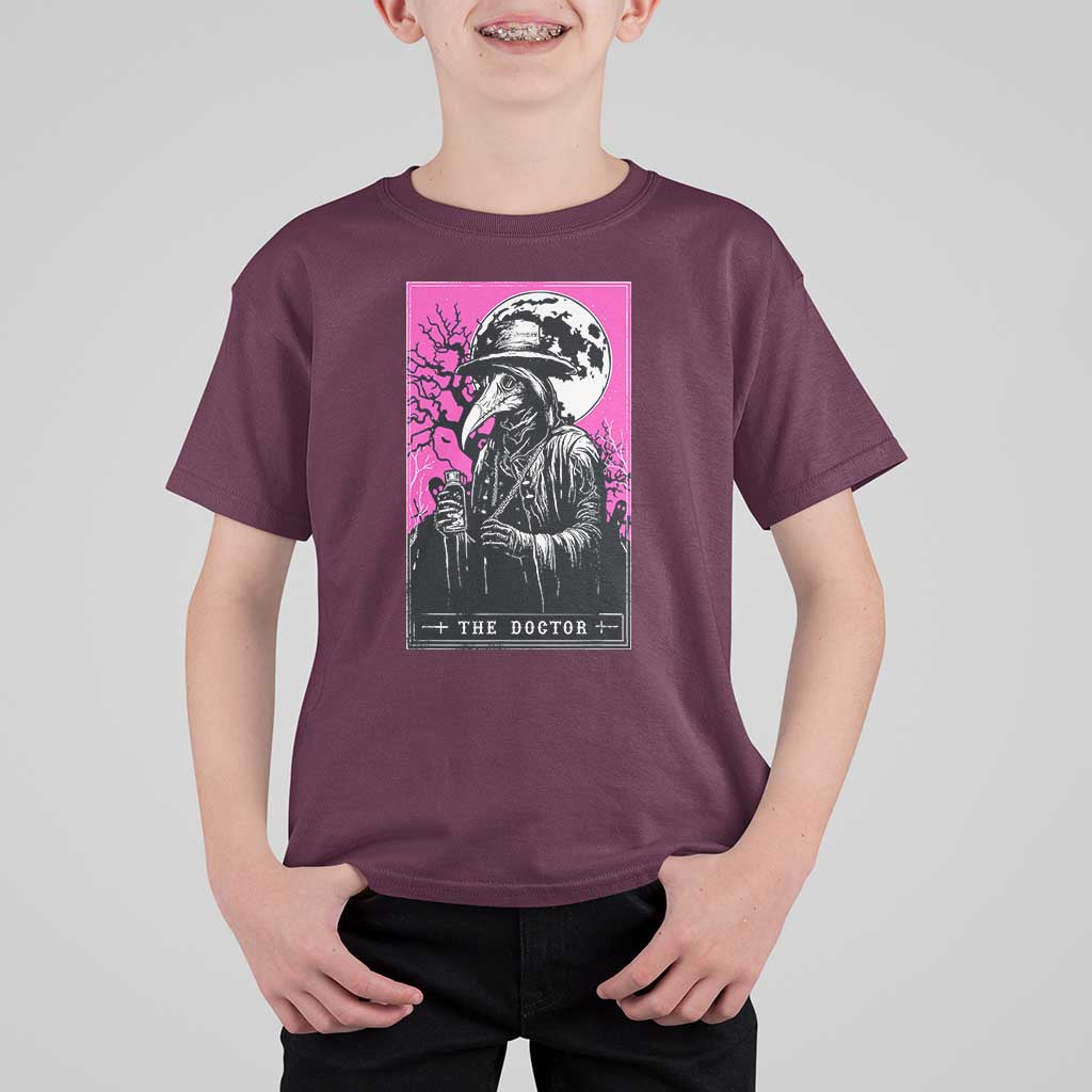 Plague Doctor Tarot Card T Shirt For Kid Mysterious Horror Death Occult Satanic - Wonder Print Shop