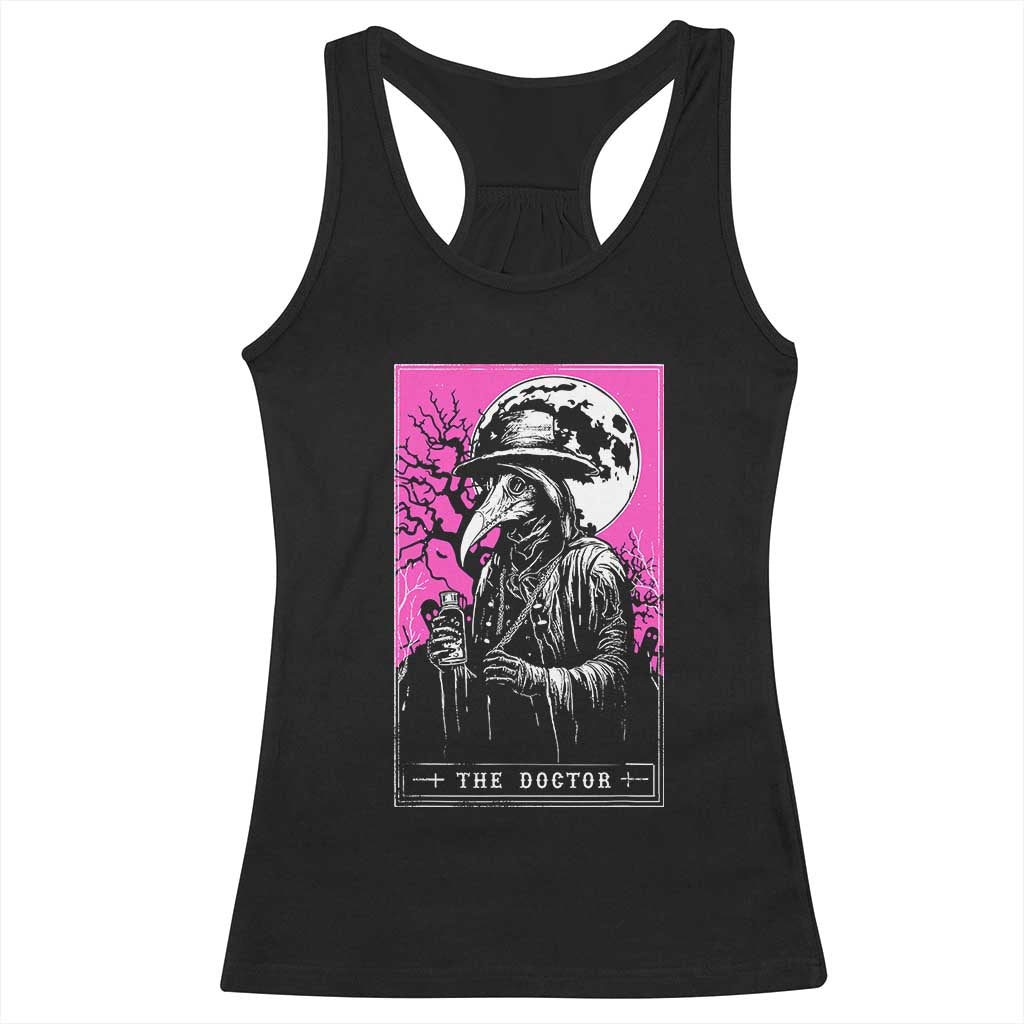 Plague Doctor Tarot Card Racerback Tank Top Mysterious Horror Death Occult Satanic - Wonder Print Shop