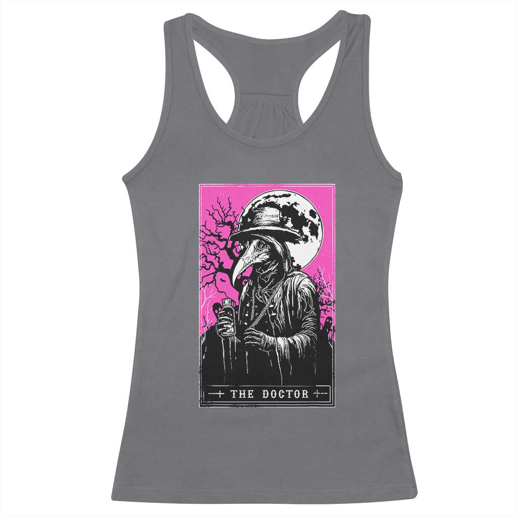 Plague Doctor Tarot Card Racerback Tank Top Mysterious Horror Death Occult Satanic - Wonder Print Shop