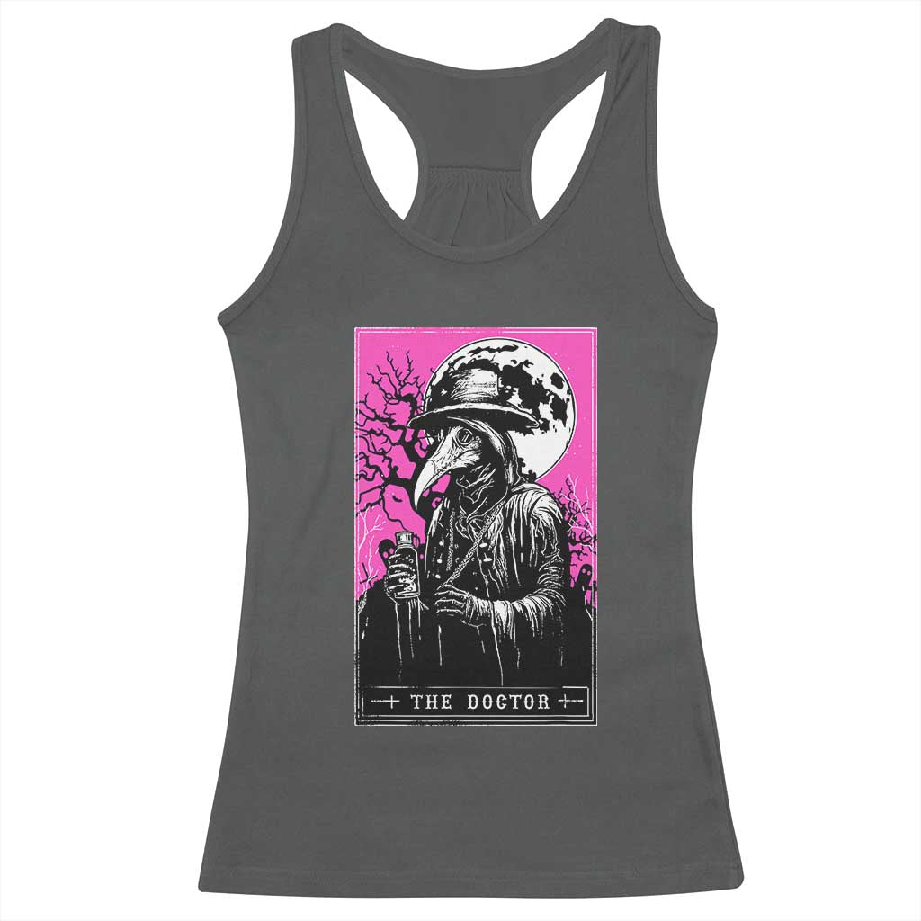 Plague Doctor Tarot Card Racerback Tank Top Mysterious Horror Death Occult Satanic - Wonder Print Shop