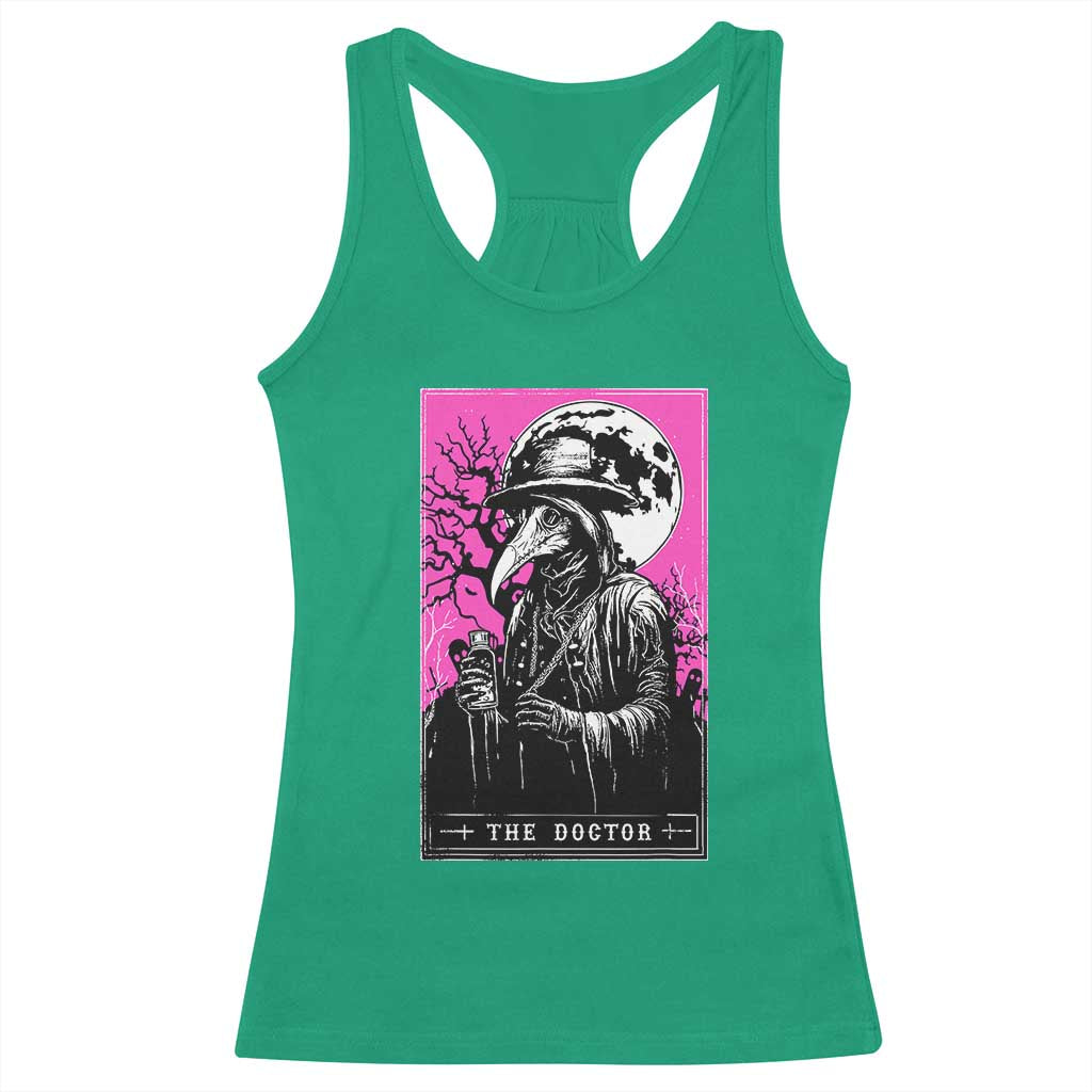Plague Doctor Tarot Card Racerback Tank Top Mysterious Horror Death Occult Satanic - Wonder Print Shop