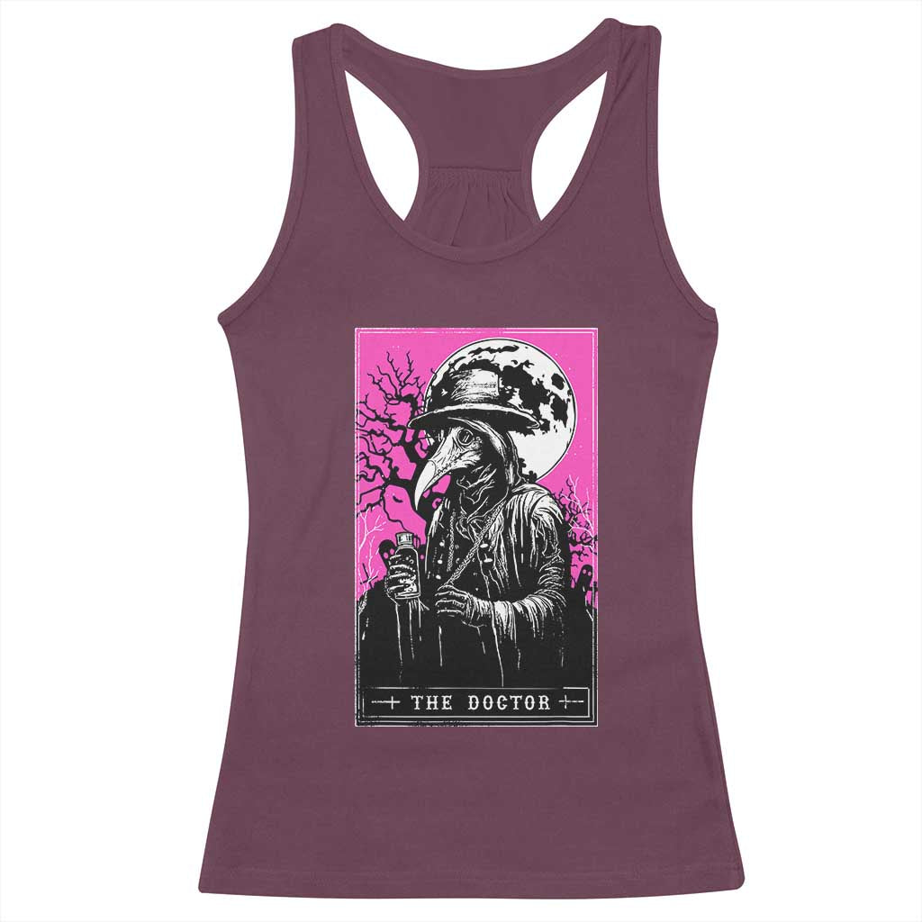 Plague Doctor Tarot Card Racerback Tank Top Mysterious Horror Death Occult Satanic - Wonder Print Shop