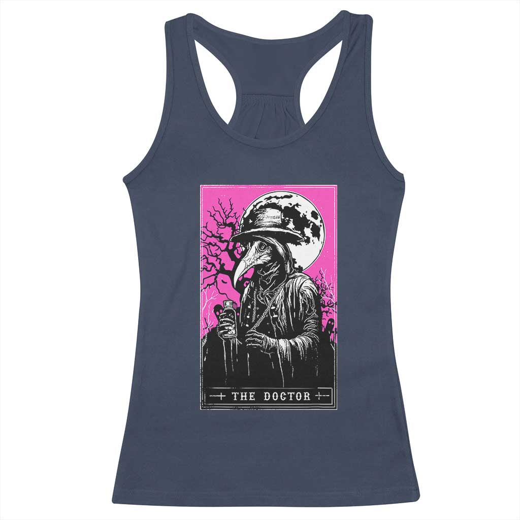 Plague Doctor Tarot Card Racerback Tank Top Mysterious Horror Death Occult Satanic - Wonder Print Shop