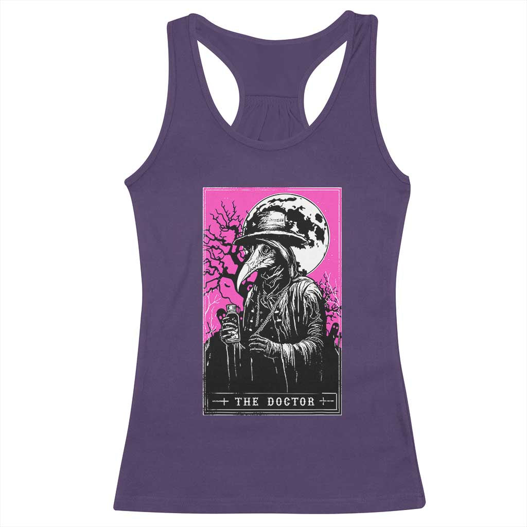 Plague Doctor Tarot Card Racerback Tank Top Mysterious Horror Death Occult Satanic - Wonder Print Shop