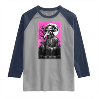 Plague Doctor Tarot Card Raglan Shirt Mysterious Horror Death Occult Satanic - Wonder Print Shop