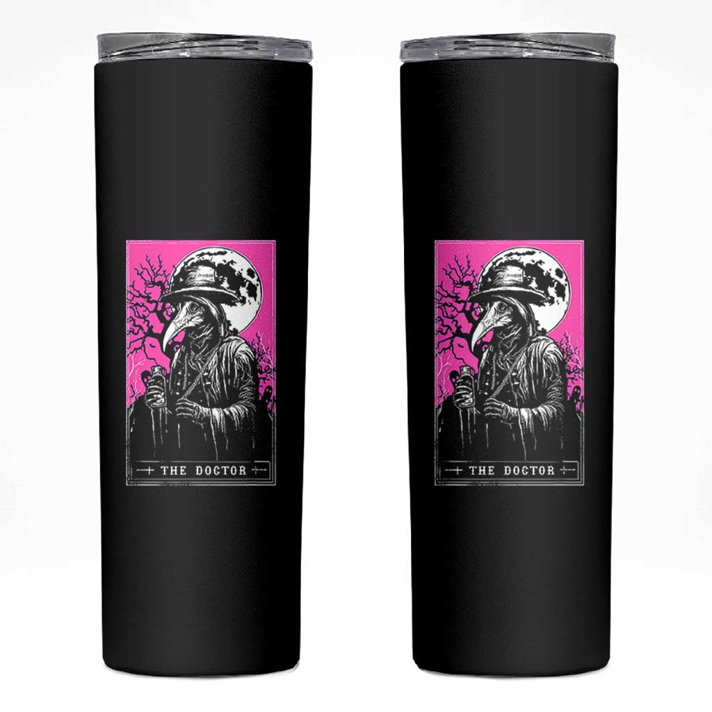 Plague Doctor Tarot Card Skinny Tumbler Mysterious Horror Death Occult Satanic - Wonder Print Shop