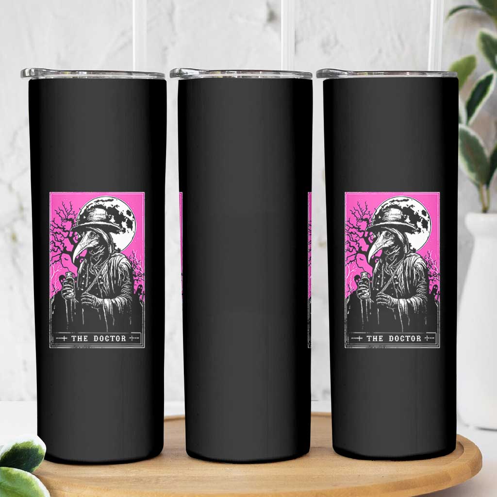 Plague Doctor Tarot Card Skinny Tumbler Mysterious Horror Death Occult Satanic - Wonder Print Shop