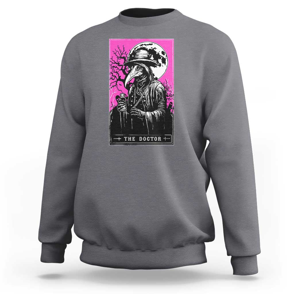 Plague Doctor Tarot Card Sweatshirt Mysterious Horror Death Occult Satanic - Wonder Print Shop