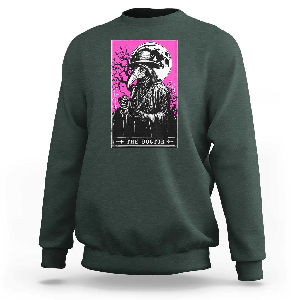 Plague Doctor Tarot Card Sweatshirt Mysterious Horror Death Occult Satanic - Wonder Print Shop