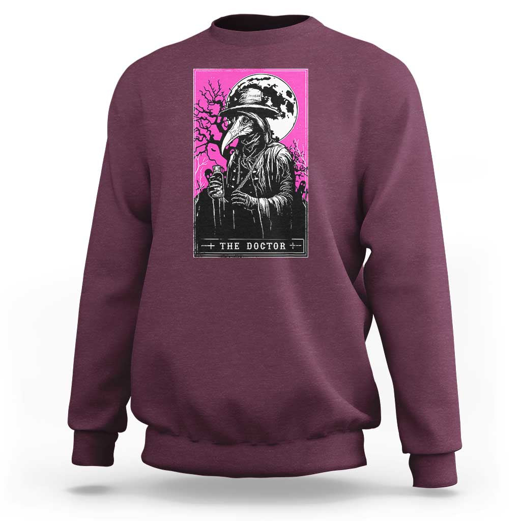 Plague Doctor Tarot Card Sweatshirt Mysterious Horror Death Occult Satanic - Wonder Print Shop