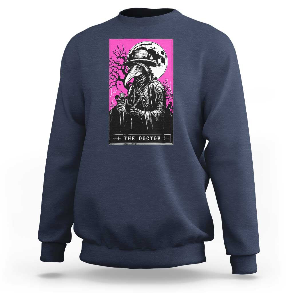 Plague Doctor Tarot Card Sweatshirt Mysterious Horror Death Occult Satanic - Wonder Print Shop