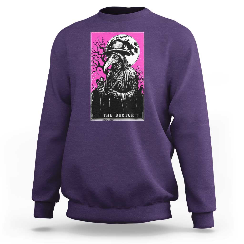 Plague Doctor Tarot Card Sweatshirt Mysterious Horror Death Occult Satanic - Wonder Print Shop