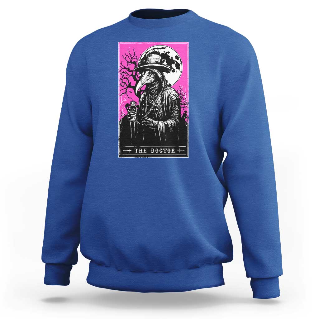 Plague Doctor Tarot Card Sweatshirt Mysterious Horror Death Occult Satanic - Wonder Print Shop