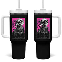 Plague Doctor Tarot Card Tumbler With Handle Mysterious Horror Death Occult Satanic - Wonder Print Shop