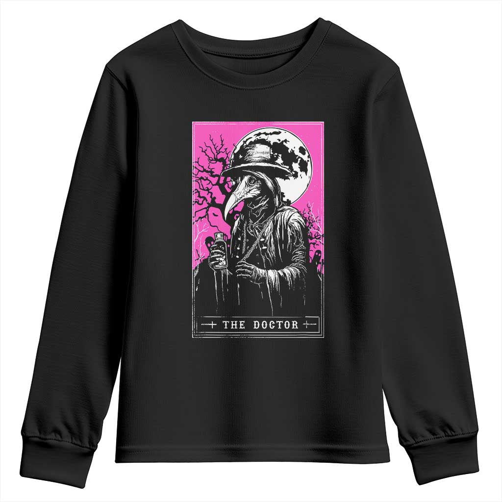 Plague Doctor Tarot Card Youth Sweatshirt Mysterious Horror Death Occult Satanic - Wonder Print Shop