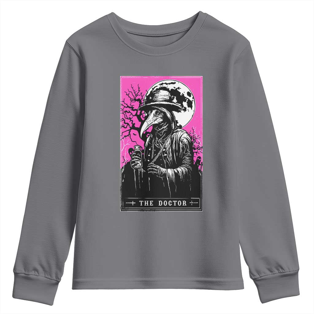 Plague Doctor Tarot Card Youth Sweatshirt Mysterious Horror Death Occult Satanic - Wonder Print Shop