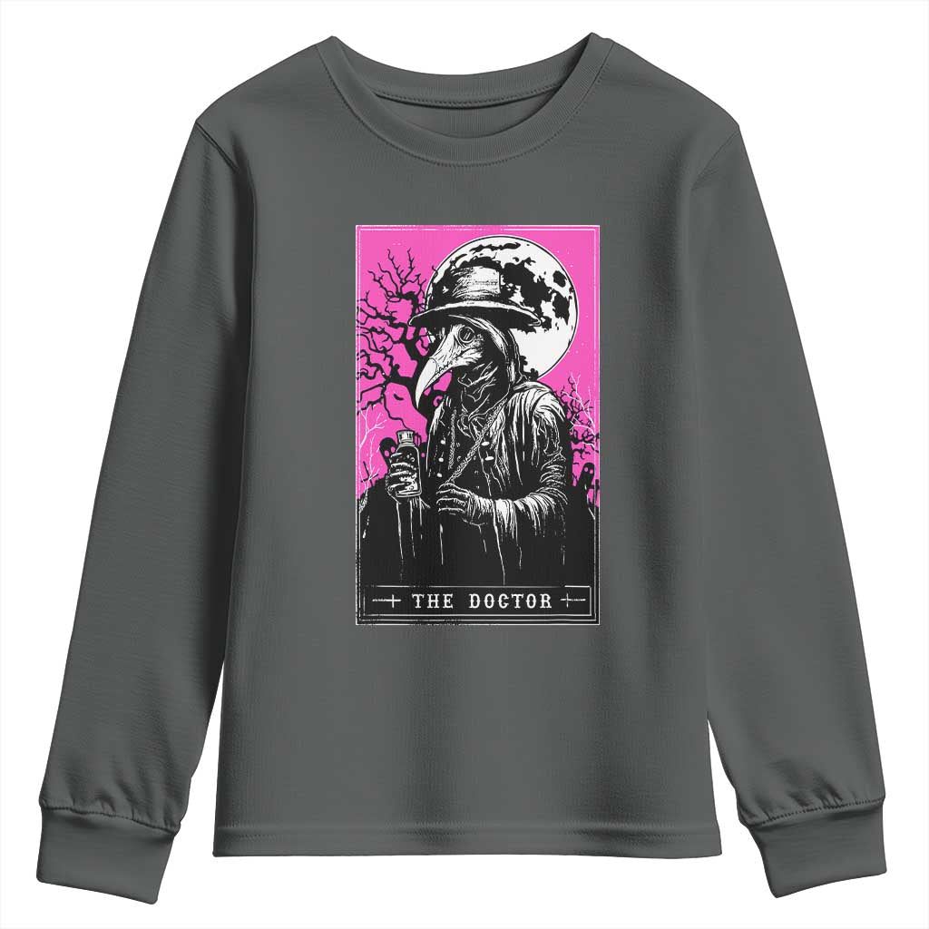 Plague Doctor Tarot Card Youth Sweatshirt Mysterious Horror Death Occult Satanic - Wonder Print Shop