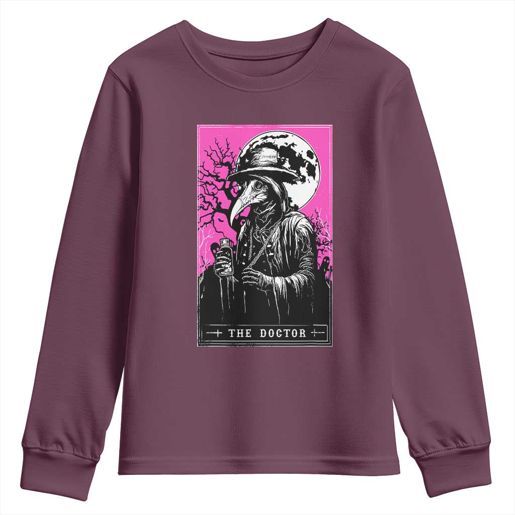 Plague Doctor Tarot Card Youth Sweatshirt Mysterious Horror Death Occult Satanic - Wonder Print Shop