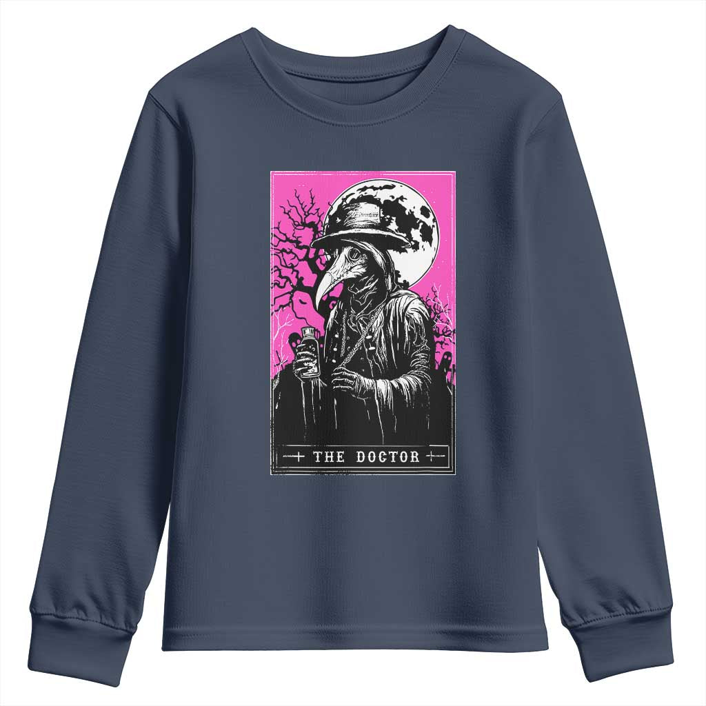 Plague Doctor Tarot Card Youth Sweatshirt Mysterious Horror Death Occult Satanic - Wonder Print Shop