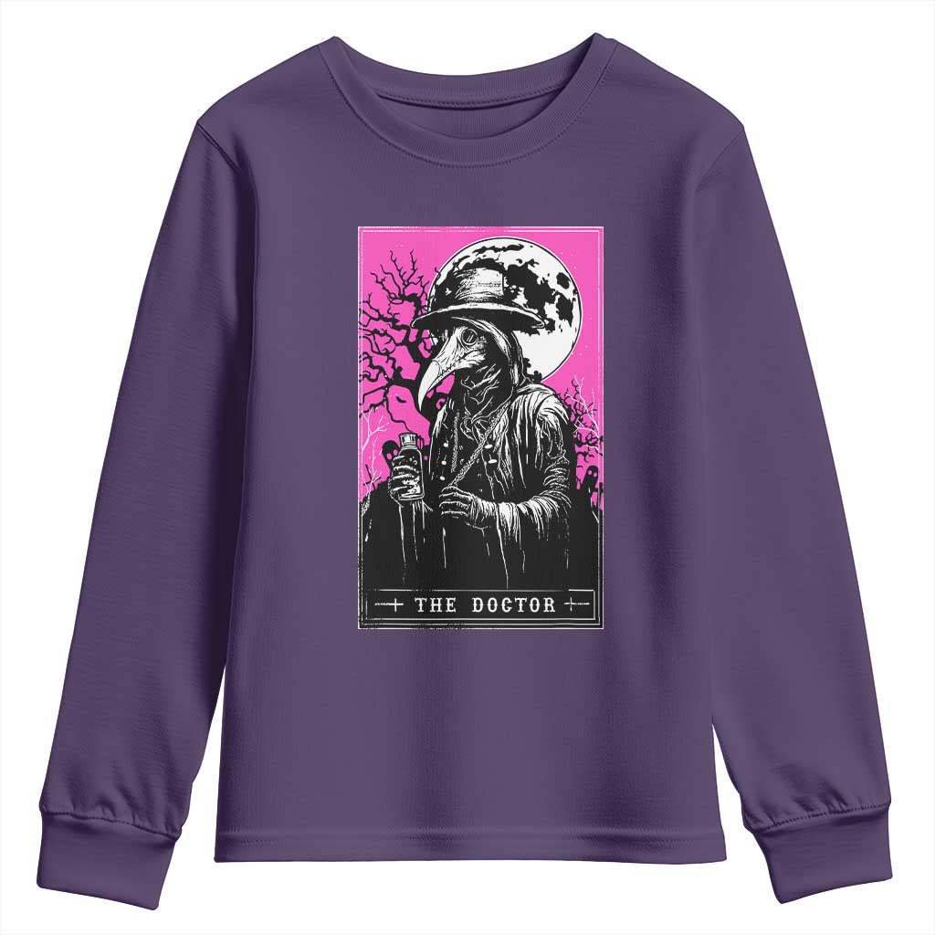 Plague Doctor Tarot Card Youth Sweatshirt Mysterious Horror Death Occult Satanic - Wonder Print Shop