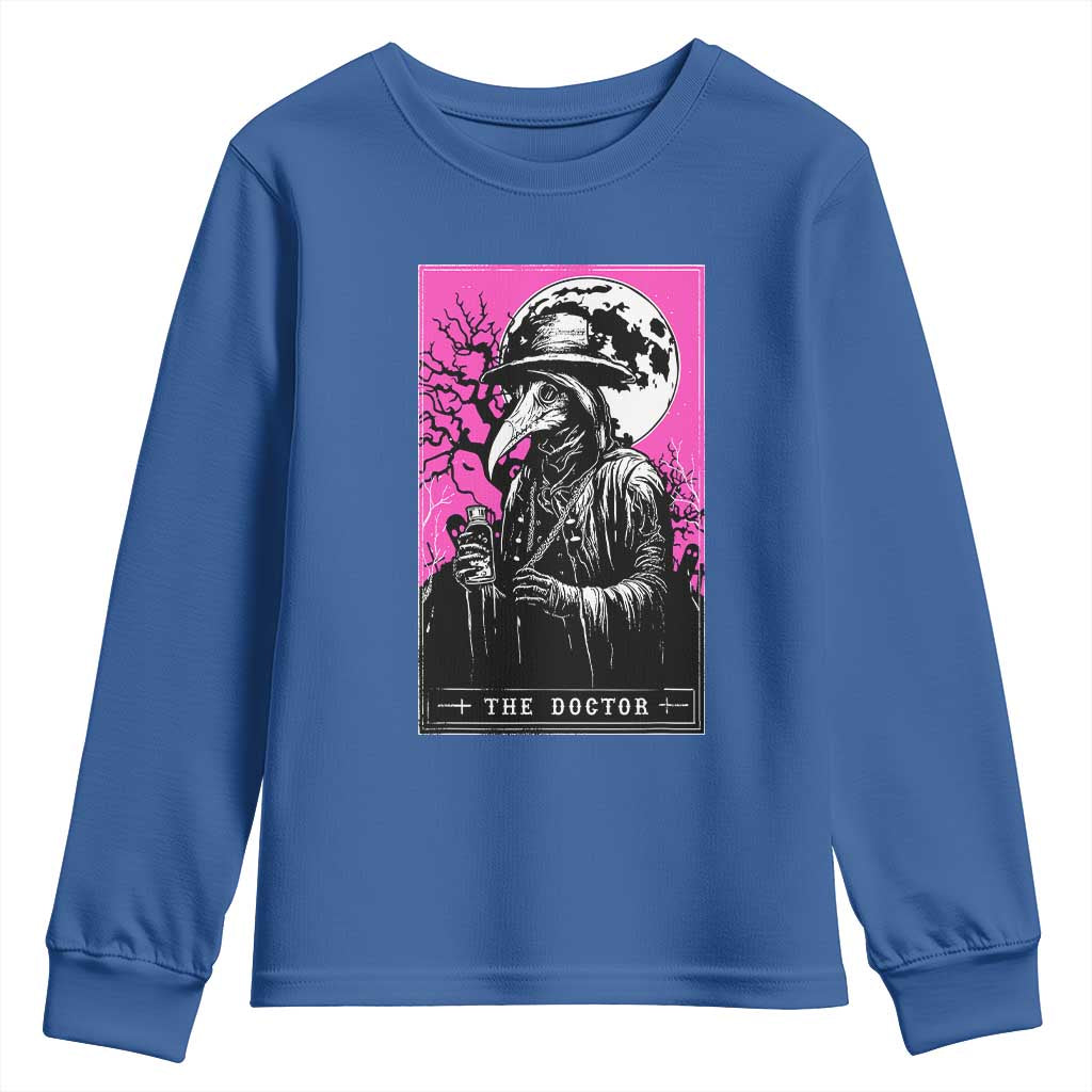 Plague Doctor Tarot Card Youth Sweatshirt Mysterious Horror Death Occult Satanic - Wonder Print Shop