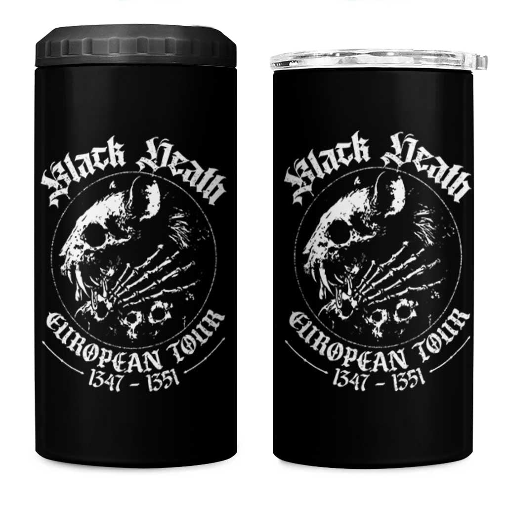 Plague Rat 4 in 1 Can Cooler Tumbler Black Death European Tour Medieval History Goth - Wonder Print Shop