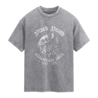 Plague Rat Washed Cotton T-Shirt Black Death European Tour Medieval History Goth