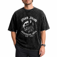 Plague Rat Washed Cotton T-Shirt Black Death European Tour Medieval History Goth