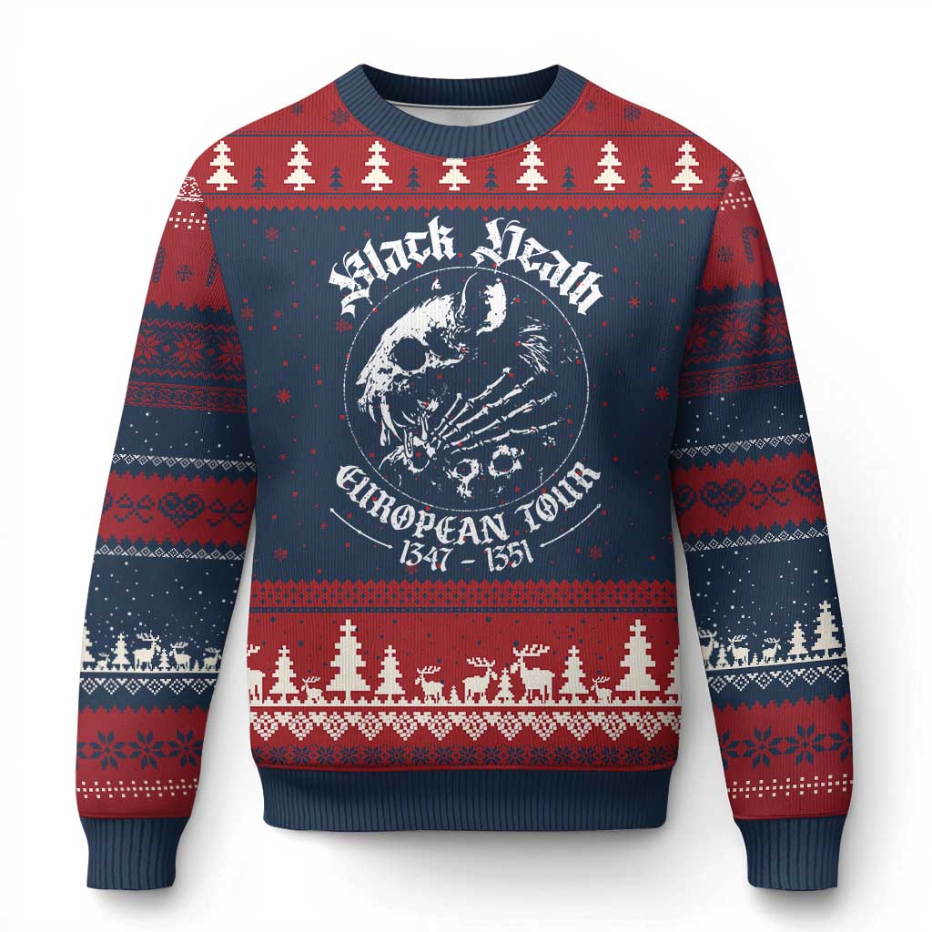 Plague Rat Ugly Christmas Sweater Black Death European Tour Medieval History Goth - Wonder Print Shop
