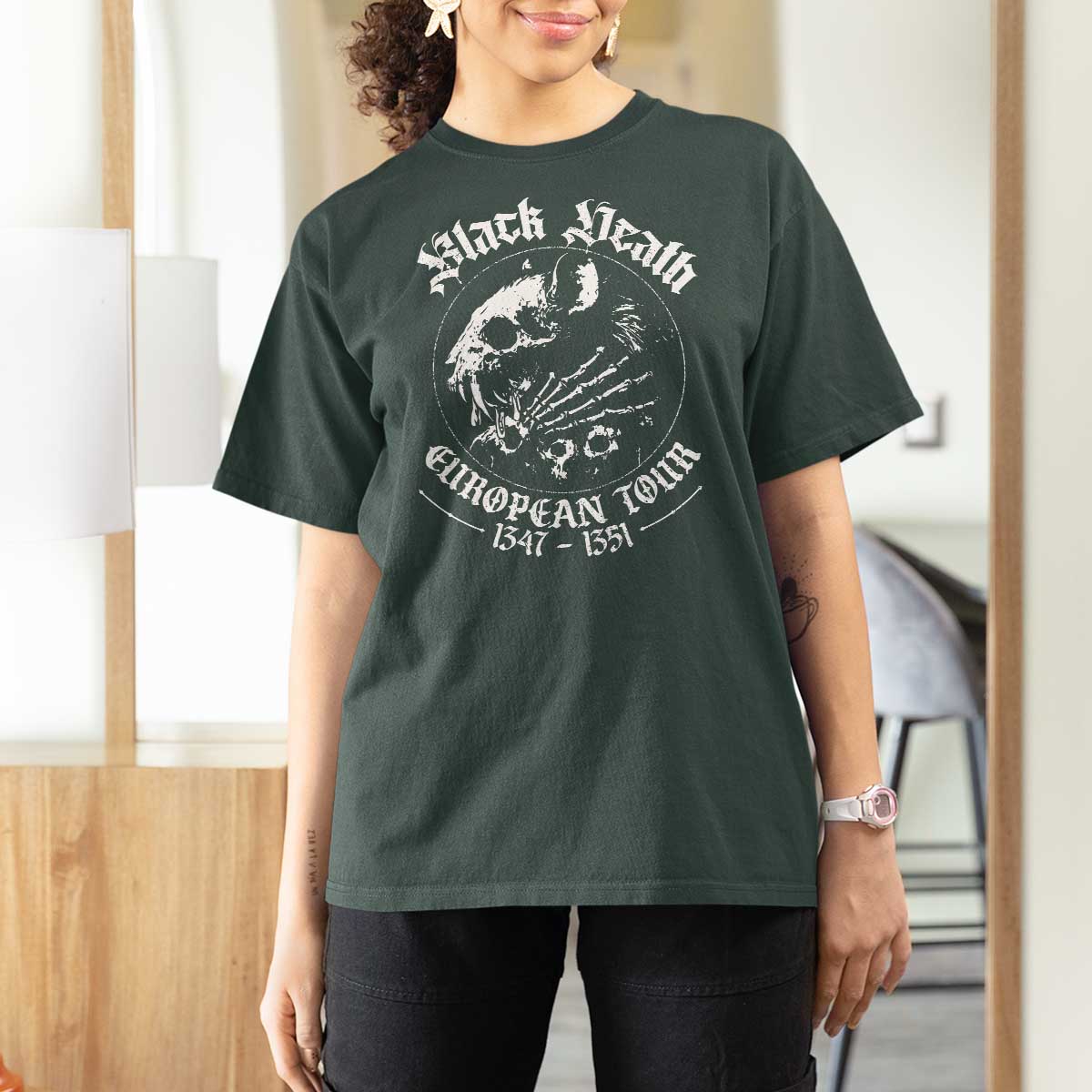 Plague Rat T Shirt For Women Black Death European Tour Medieval History Goth - Wonder Print Shop