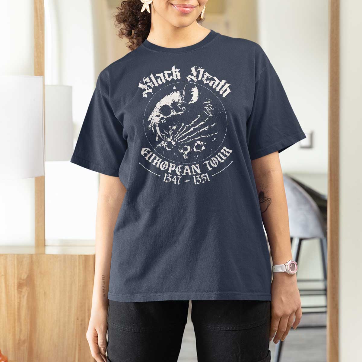Plague Rat T Shirt For Women Black Death European Tour Medieval History Goth - Wonder Print Shop