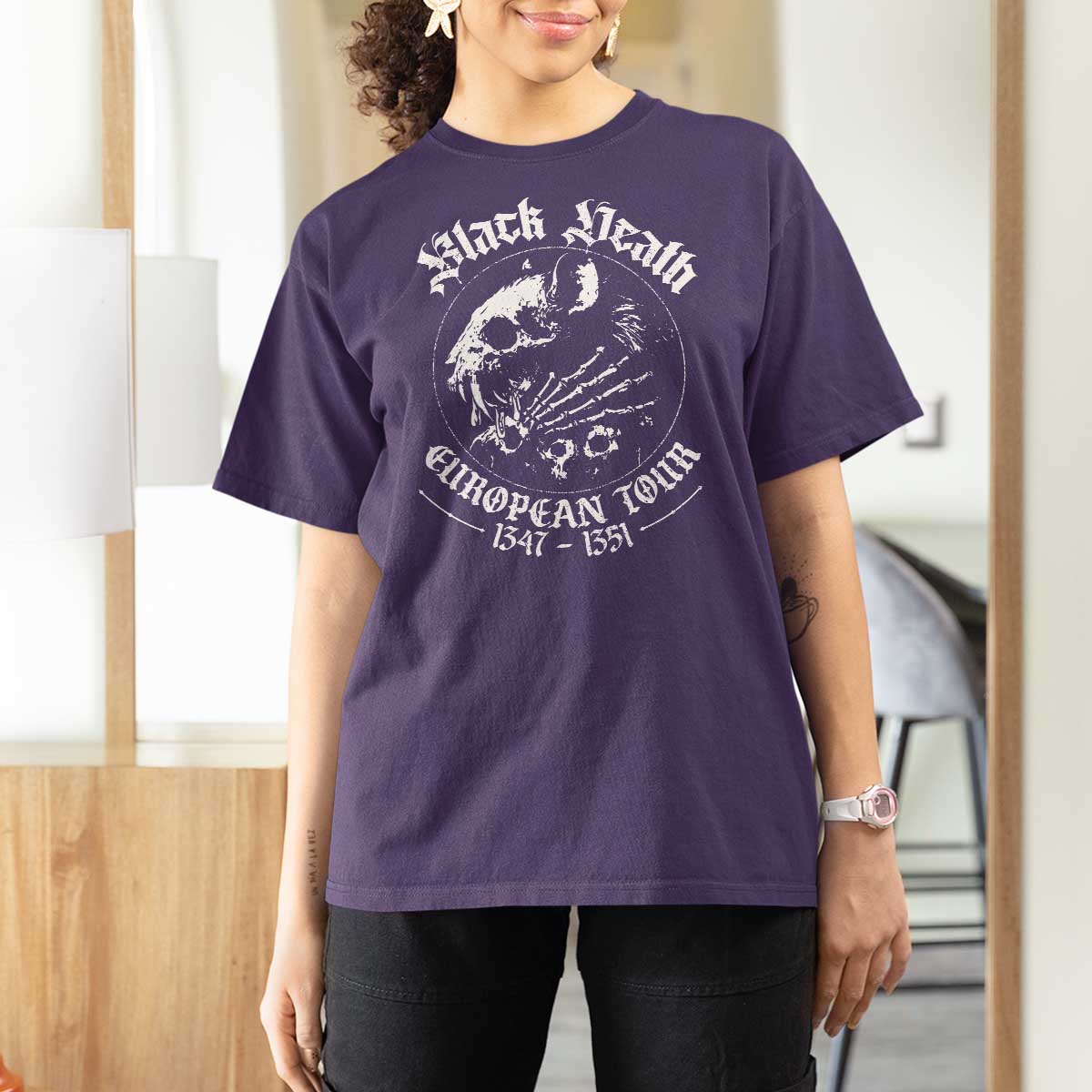Plague Rat T Shirt For Women Black Death European Tour Medieval History Goth - Wonder Print Shop