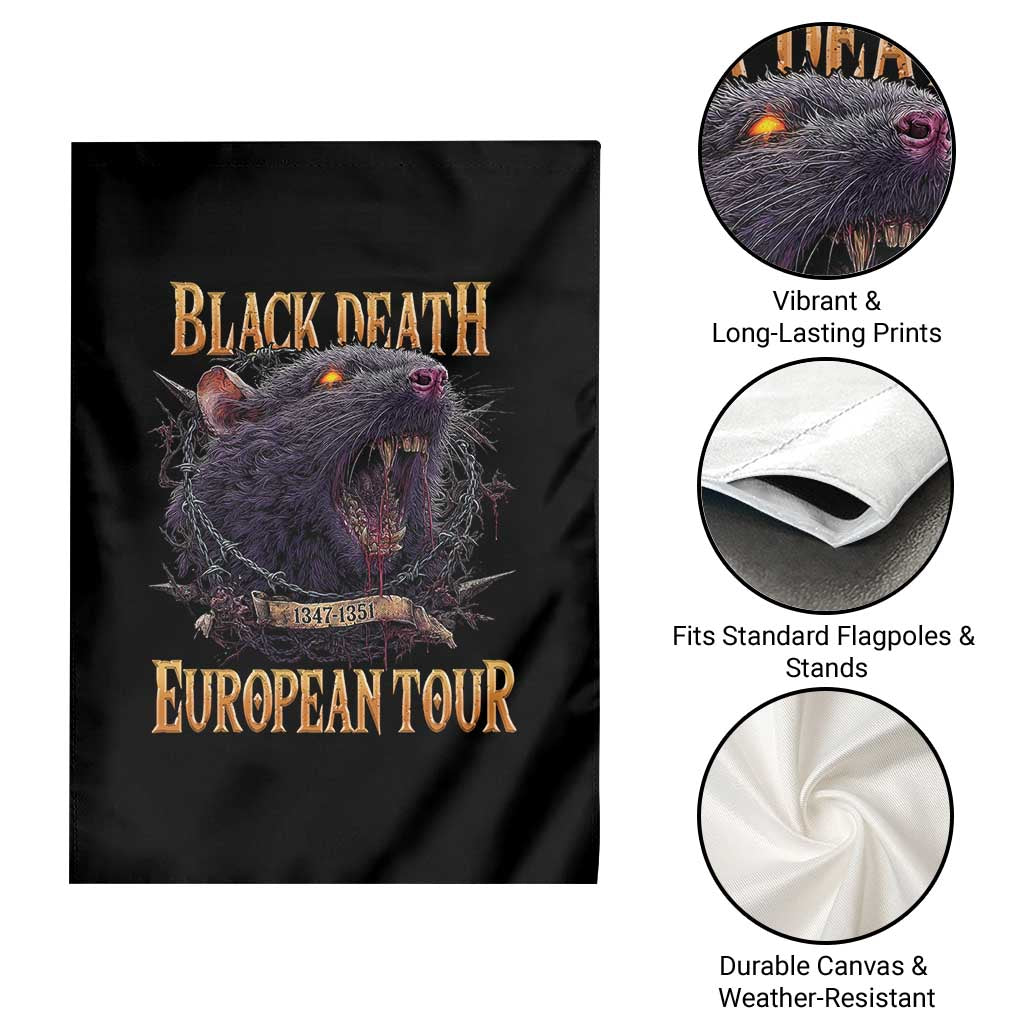 Black Death European Tour Garden Flag Plague Rat Medieval History Alternative Art - Wonder Print Shop