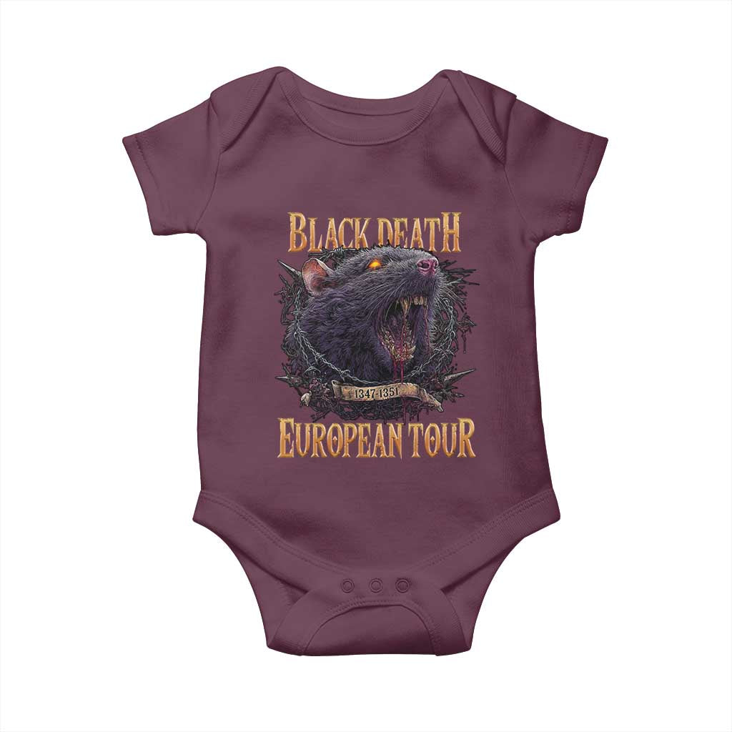 Black Death European Tour Baby Onesie Plague Rat Medieval History Alternative Art - Wonder Print Shop
