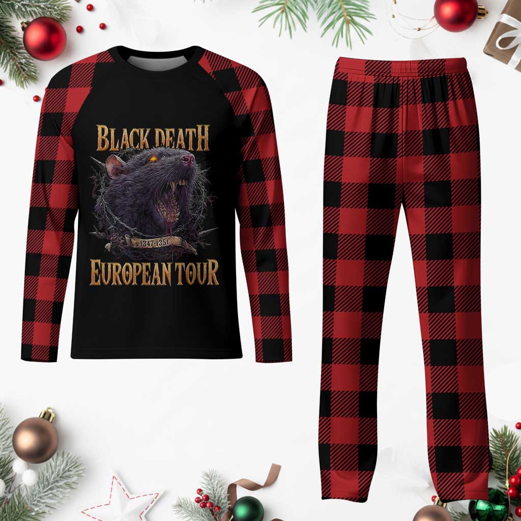 Black Death European Tour Plaid Pajama Set Plague Rat Medieval History Alternative Art - Wonder Print Shop