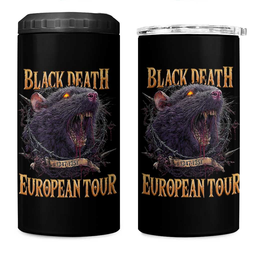 Black Death European Tour 4 in 1 Can Cooler Tumbler Plague Rat Medieval History Alternative Art - Wonder Print Shop