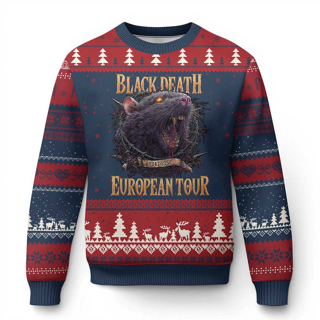 Black Death European Tour Ugly Christmas Sweater Plague Rat Medieval History Alternative Art - Wonder Print Shop